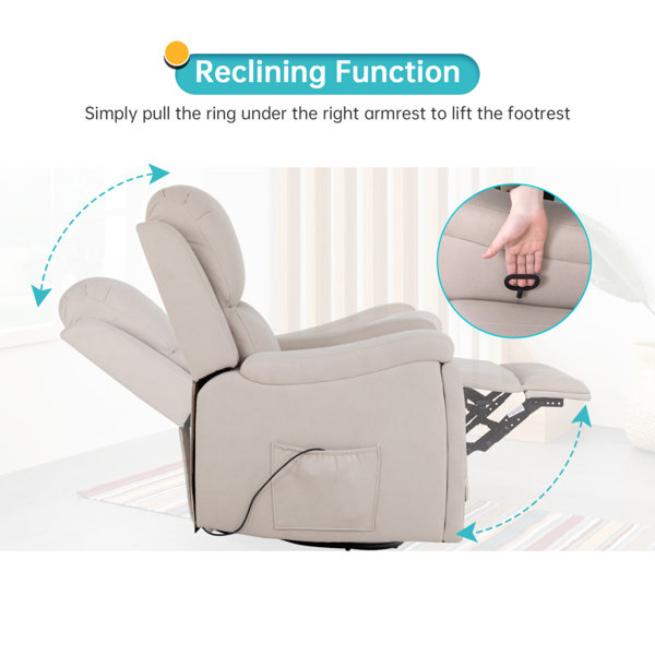 Mercury Row® Faux Leather Manual Recliner with Heat and Massage